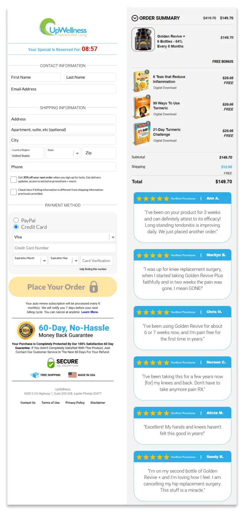 Golden Revive Secure Checkout Page