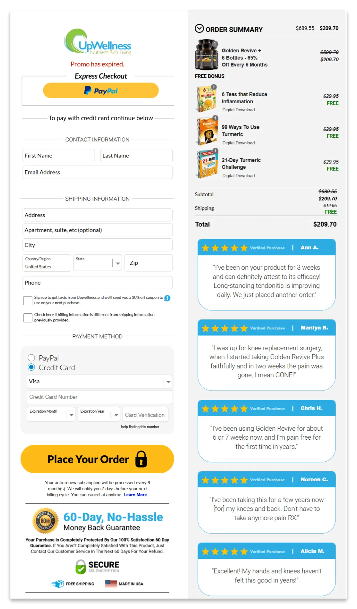 Golden Revive Plus Secure Checkout Page